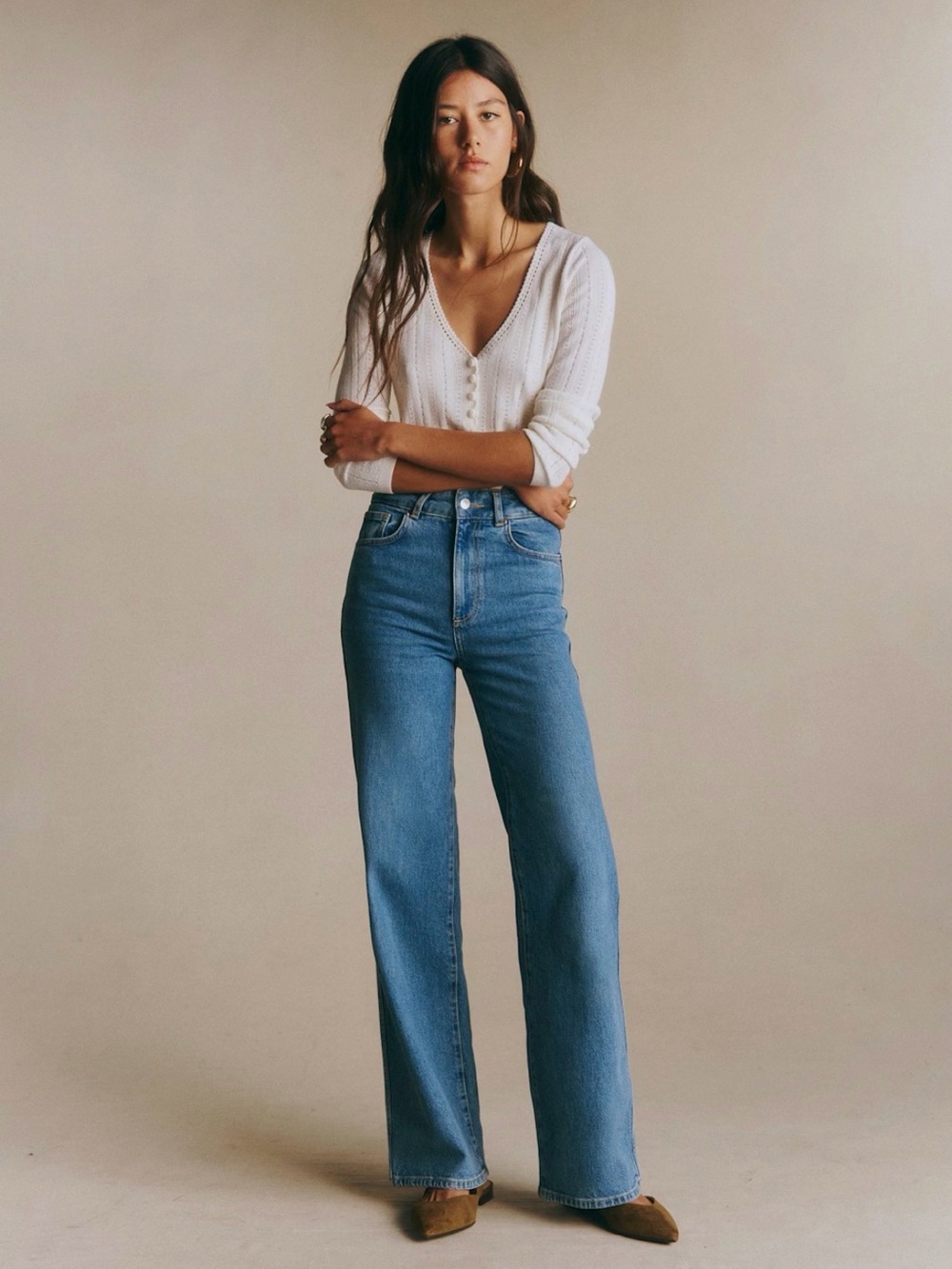 Sezane New 70s Jeans Denim Blue